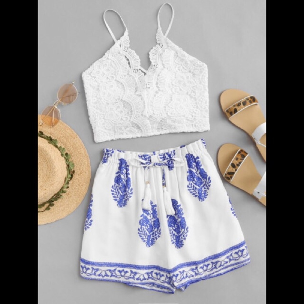 Crop top shorts co-ord set